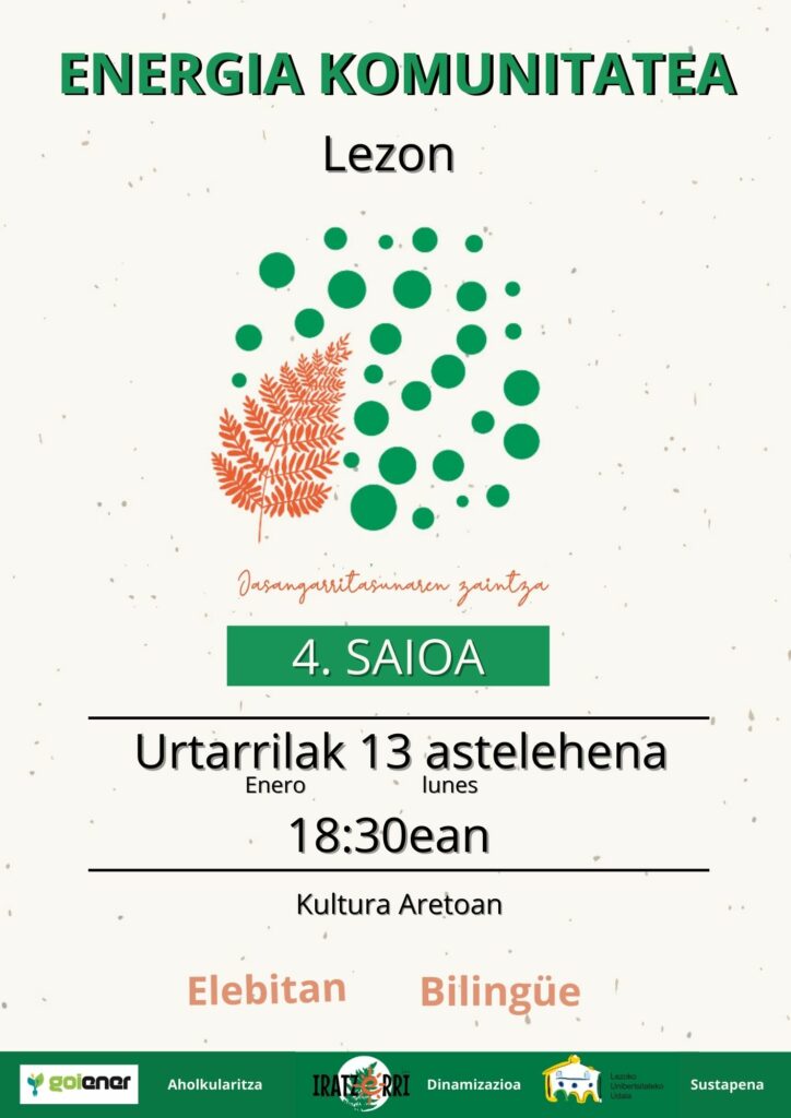 ENERGIA BERRIZTAGARRIEN KOMUNITATEA 4.saioa